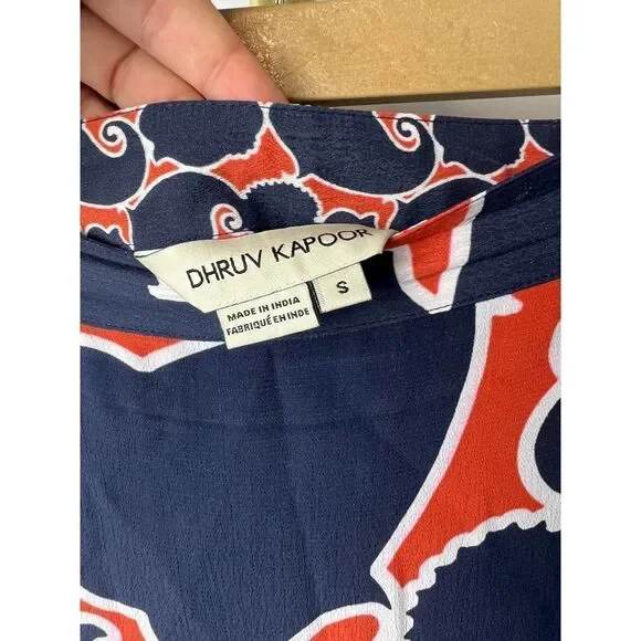 SOLD Anthropologie Dhruv Kapoor Swirled Abstract Midi Skirt Sz. S - Picture 8 of 10